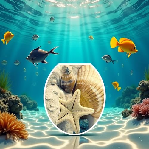 Abnehmbare WC-Sitz Aufkleber Ocean Forest Sky Fisch Vinyl Aufkleber Badezimmer Dekor langlebig und praktisch WC Zubehör