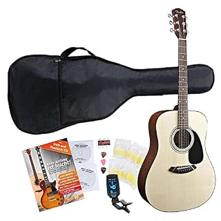 Fender CD-60 NA Kit guitare folk avec étui, accordeur à clip, apprentissage de la guitare avec CD, DVD, cordes et… - Les Beatles, Paul McCartney, John Lennon, RIngo Starr, George Harrison
