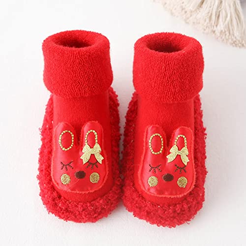 Baby Chinese New Year Sock Wool Sole Knitting Socks Shoes Spring Cute Animal Slip On Sneakers2