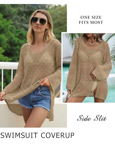 Image of CoCozy Crochet Cover Up for Women Mesh Hollow Out Bikini Cover Ups for Swimwear Summer Swimsuit 2026