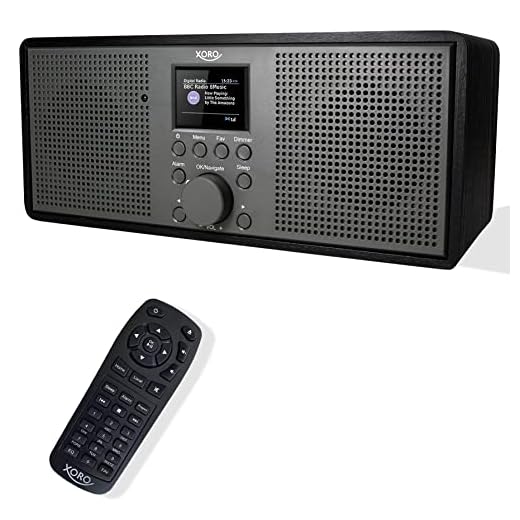 XORO DAB 700 IR - Stereo Internet Radio, DAB+/UKW, WLAN, Spotify Connect, Bluetooth, USB Mediaplayer, 2x10 Watt Stereo-Lautsprecher, Weckfunktion, Farbdisplay