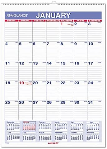 At-A-Glance PM128 Monthly Wall Calendar with Ruled Daily Blocks 8 x 11 White 2018