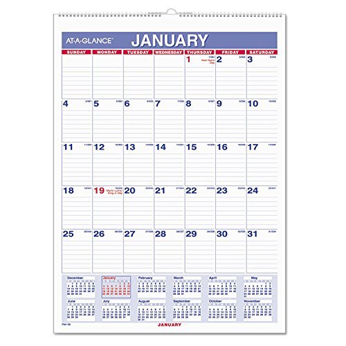 AAGPM128 - Monthly Wall Calendar with Ruled Daily Blocks