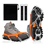 Vdealen Crampones para Botas para Nieve Hielo 19 D...: Fácil De Poner Y Quitar: Tiene una fijación muy rápida. Solo necesita poner sus botas en el anillo de silicona TPE de los crampones para la colocación. La silicona TPE es flexible, anti-abrasión y anti-rasgado, además, se ha engrosado para una mejor ...