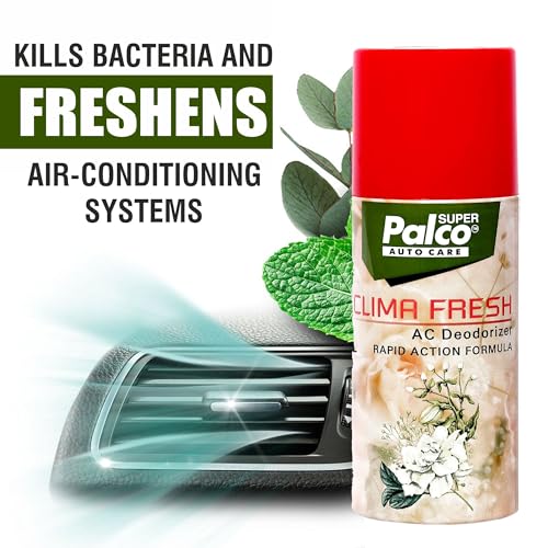 Image of PALCO Clima Fresh Car AC Deodorizer Spray 100ml - Car Air Refresher | AC Disinfectant, Odour Remover & Vent Freshener for Long-Lasting Fragrance