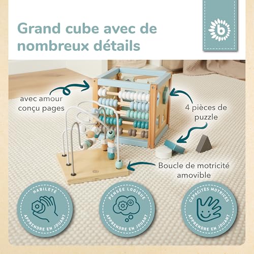 BIECO Cube D'activité Bois, Jeu 1 an Motricité Bébé, Table, pour activité – vue 4