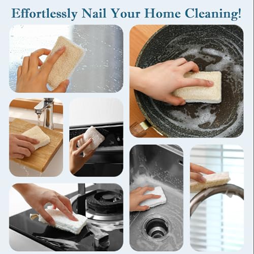 Image of Natural Loofah Sponge for Dishes 100% Organic Kitchen Sponges Non-Scratch Kitchen Scrubbing Pads Biodegradable Sustainable & Highly Absorbent Dual-Sided Design for Tough Grime & Delicate Surfaces
