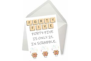 45 is only 21 in Scrabble, Funny Birthday Card, Greeting Card (5x7”)