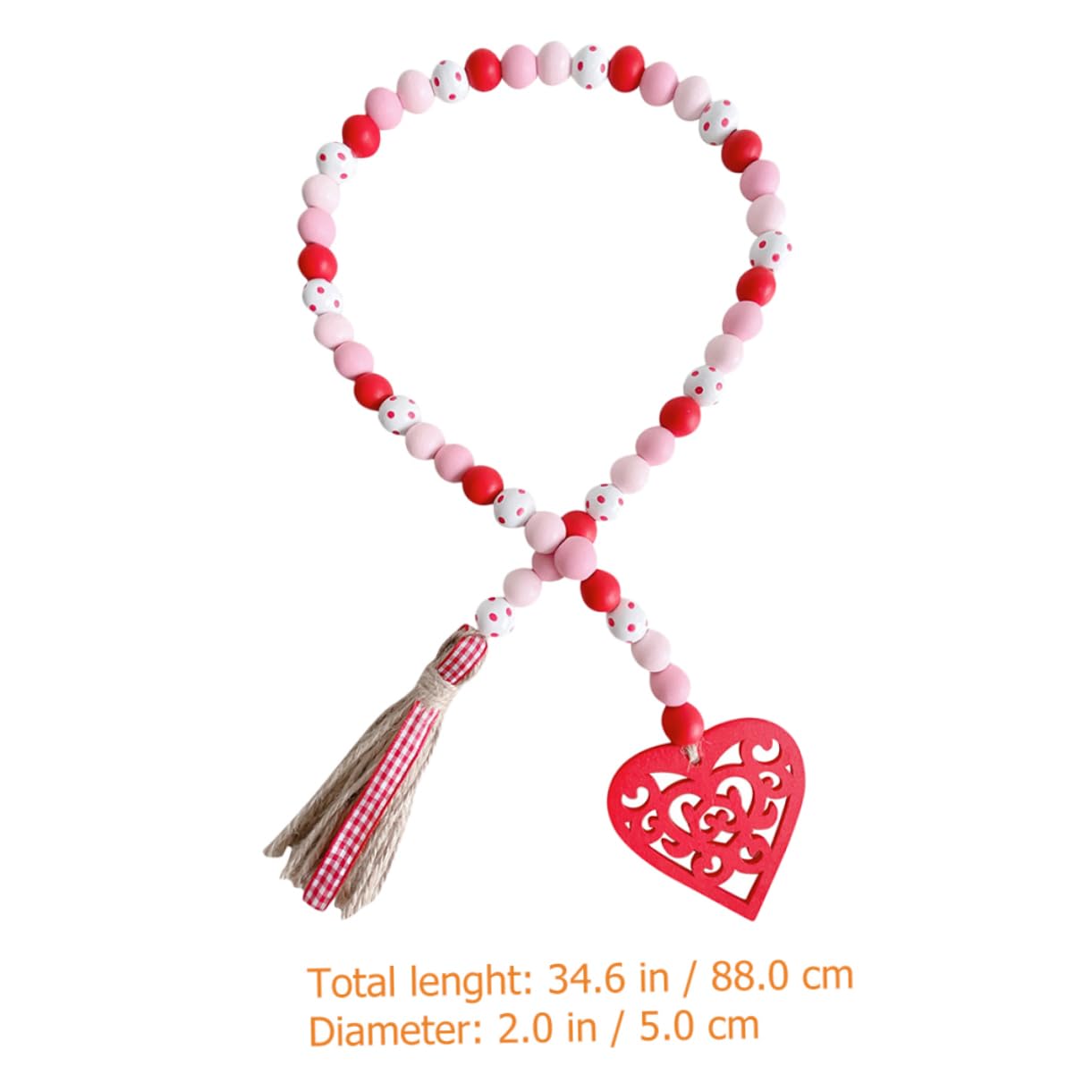 5 Stücke Perle Dekoration Valentinstag Holz Bead Garland Quaste Für Home Festliche