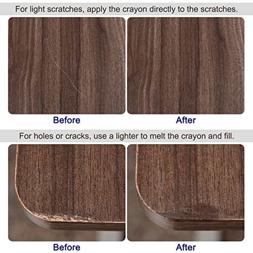 sourcing map Holzwachs Füllstab, Möbel Buntstifte Holz Reparatur Wachs Füllstab Ausbesserung Wachs Farbe Stifte für Kratzer Löcher Boden Laminat Tische Schreibtische, Mellow Dim Grau