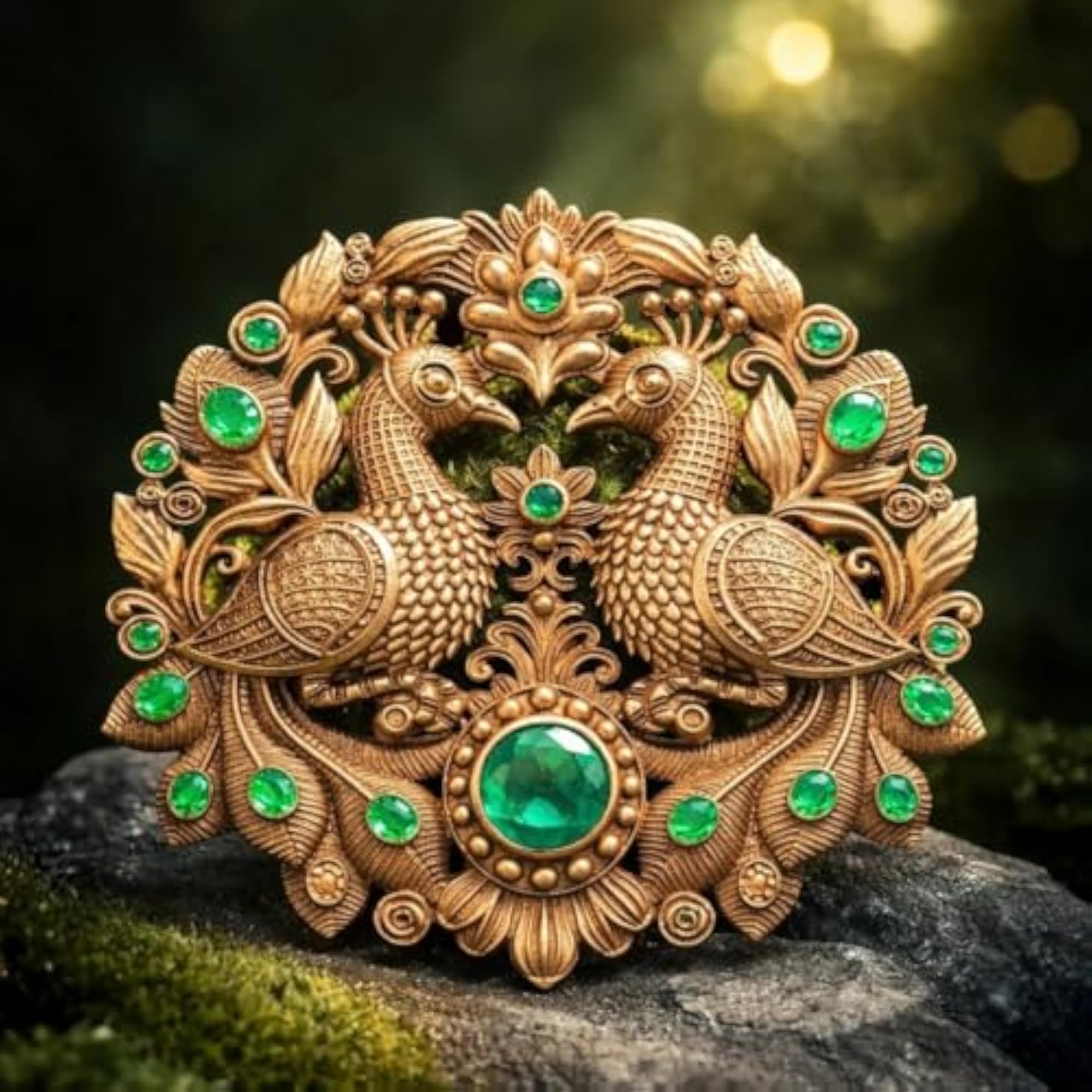 Traditional Peacock Design Brooch Pin