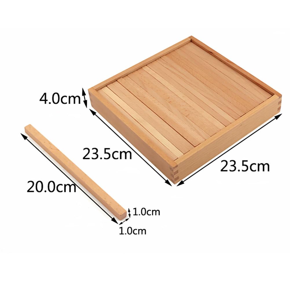 Drewniana zabawka sensoryczna Montessori Brown Stairs, naturalne drewniane klocki stopniowane, materiały do rozróżniania przestrzennego i wzrokowego
