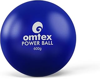 omtex Weighted Balls 600 g for Power Hitting, Batting and Pitching Training Suitable for Teenager & Athlete, Build Strength and Muscle, Improve Technique and Form - Blue(Cricket),Rubber