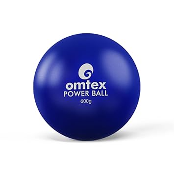 omtex Weighted Balls 600 g for Power Hitting, Batting and Pitching Training Suitable for Teenager & Athlete, Build Strength and Muscle, Improve Technique and Form - Blue(Cricket),Rubber