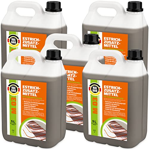 Aditivo para solado 25 L para calefacción por suelo radiante, suelos de calefacción de hormigón, plastificador de sistemas de calefacción M03