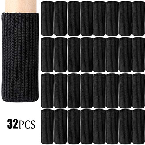 Zhehao 32 Packs Chair Leg Socks Knitted Furniture Socks Leg Floor Protectors Furniture