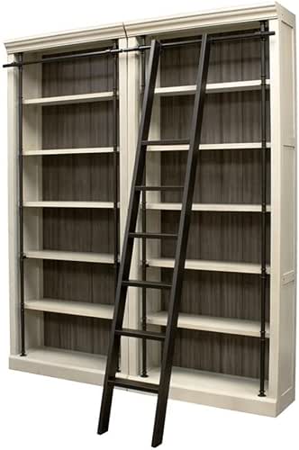 Martin Furniture Toulouse 8' Tall Wood Bookcase Wall with Ladder