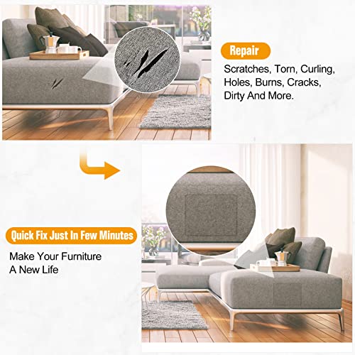ILOFRI Fabric Couch Repair Patch Self Adhesive 8x11 inch 2PCS, Velvet Microfiber Flannel Sofa Repairing for Upholstery, Furniture, Loveseat, Car Seats, Office Chair, Cloth, Carpet - Brown - Thumbnail 4