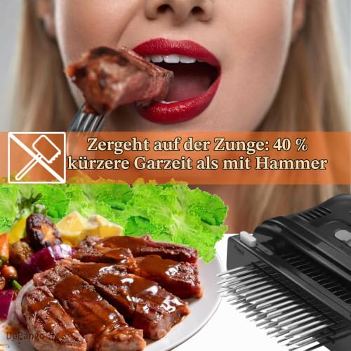 DePango Fleischzartmacher, Steaker Fleischzartmacher Edelstahl mit robustem Edelstahl 48 Klingen für Fleisch, Steak, Hähnchen… – Ansicht 2
