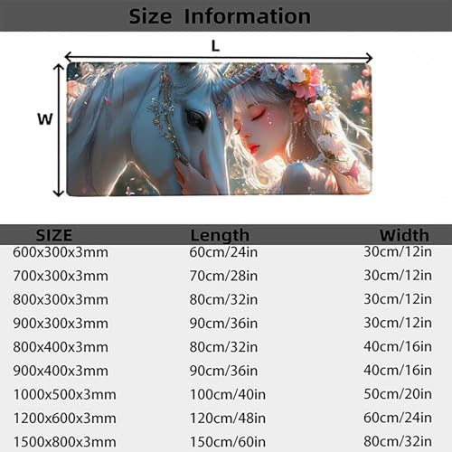 Tapis souris imperméable licorne 150x80 avec base antidérapante