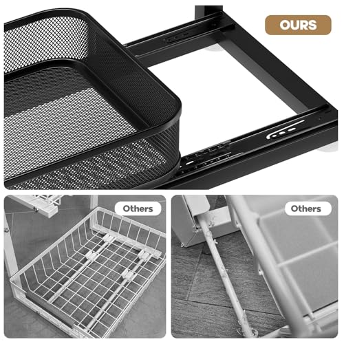Image of 2-Pack 18.5 IN Depth Under Sink Organizer With Next-Gen Ball-Bearing Slides,Sophisticated Mesh 2-Tier Pull Out Shelf for Kitchen & Bathroom,Fits Small Items-Black