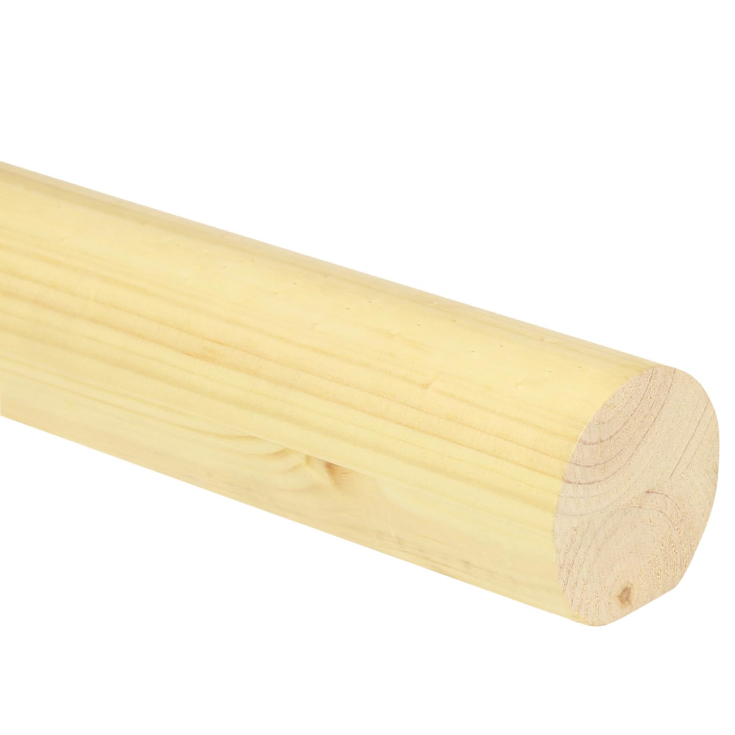 Jackson Woodturners Hemlock 54Mm Mopstick Handrail – Solid Wood Round Stair Handrail – Oak, Pine, Or Primed (White) – 1.8M, 2.4M, 3.6M, 4.2M (, 1800Mm)