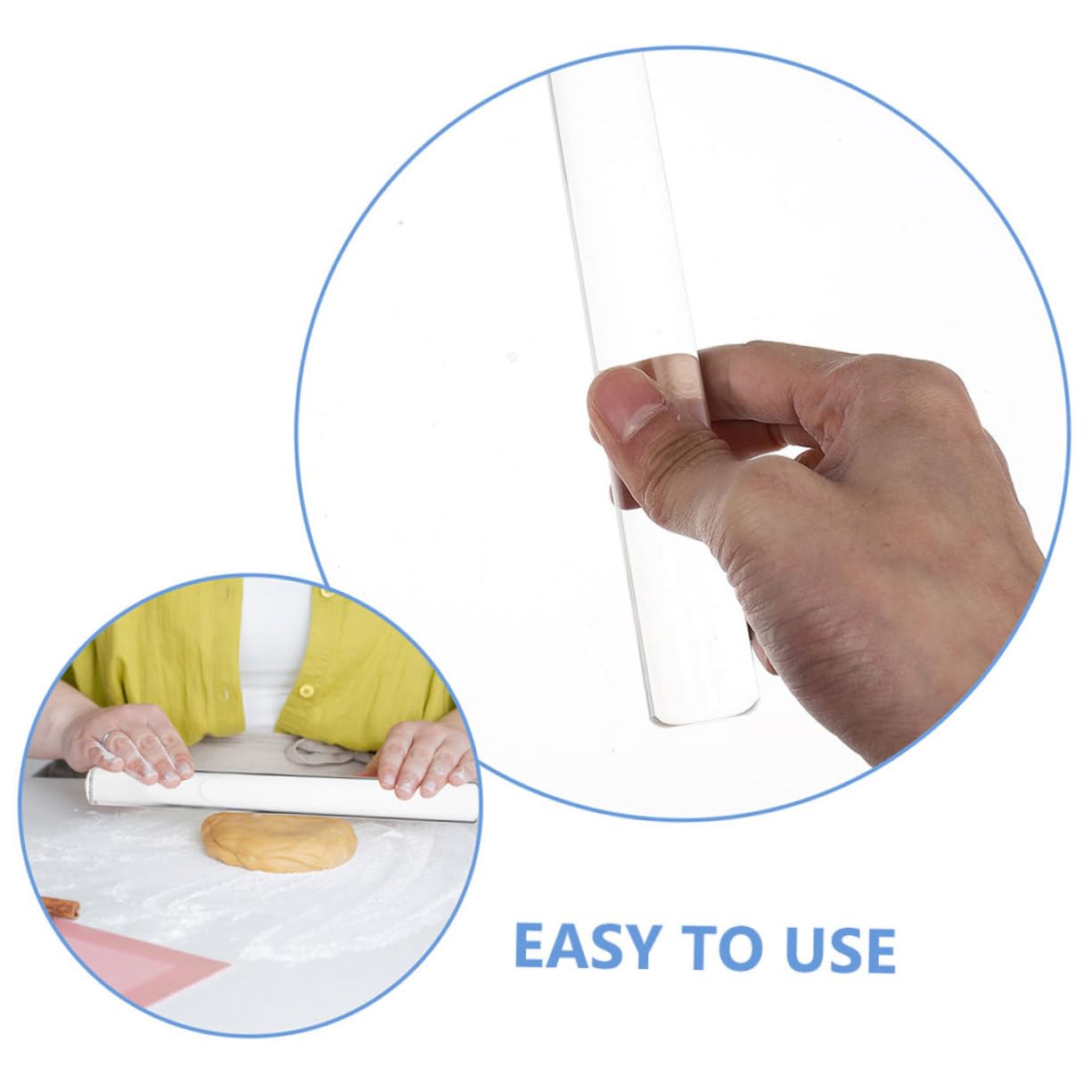 Luxshiny 2 Pezzi Mattarello in Acrilico Superficie Antiaderente per Biscotti Pizzette Cucina Fornelli Decorazione Torta Cremosi 132