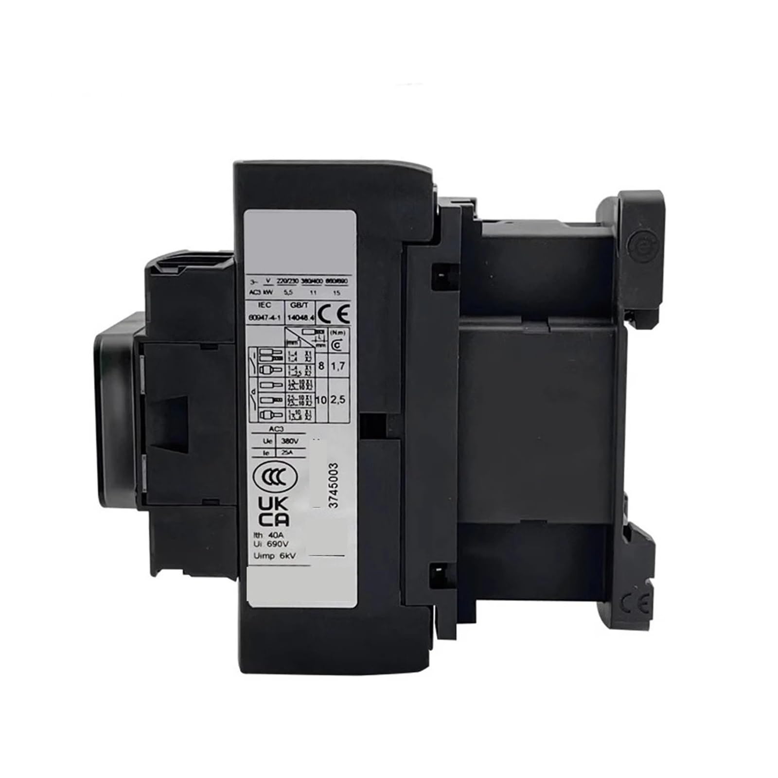 Contattore CA, compatibile con Schneider, | Bobina elettrica 110 V 220 V 380 V 36 V 24 V 25 A Dispositivo di contatto su guida Din Casa modulare(LC1D25Q7C AC380V)