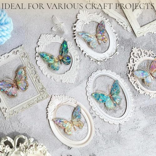 Image of HASTHIP 40Pcs Vintage Photo Frames Scrapbook Paper - 20 Styles 3D Floral Embossed Paper Photo Frames Collage Papers Decorative Papers Journaling Supplies for Junk Journal Crafts Scrapbook