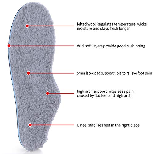Walkomfy Winter Pain Relief Orthotics, Plantar Fasciitis Arch Support Insoles Shoe Inserts for Maximum Support/All-Day Shock Absorption/Designed for Men and Women (Mens 9-9 1/2 | Womens 11-11 1/2) - Thumbnail 4