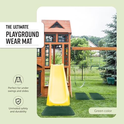 Playsafer Playground Safety Rubber Wearmat for Swingsets and Slides - 1" Thick X 24" W X 40" L (1 Pack, Green)