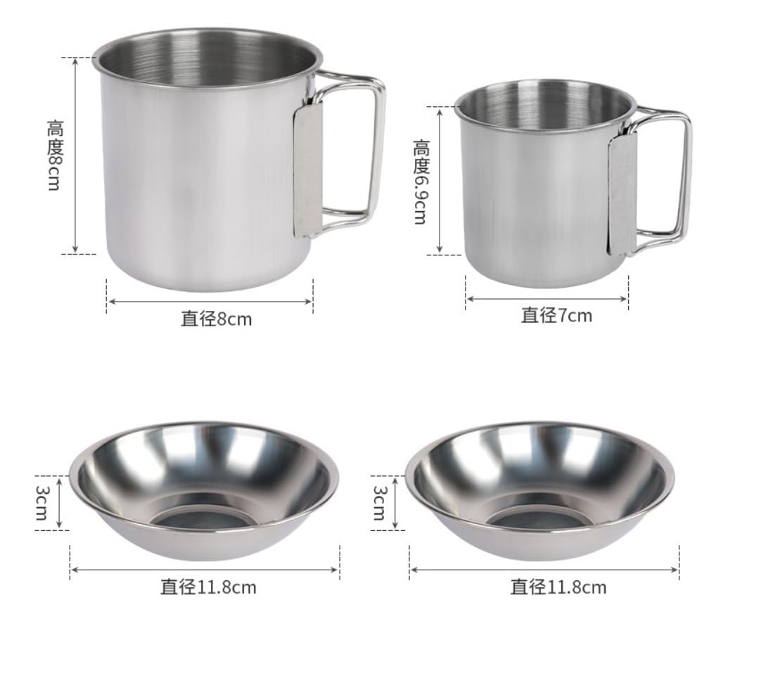 Camping Kochgeschirr Outdoor Camping Geschirr Edelstahl Hängen Topf Camping Tasse Camping Kochgeschirr Suppe Kaffee Topf Tragbare Wandern Trekking