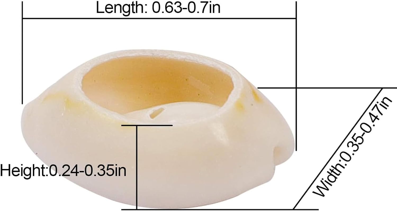 KEILEOHO 500 PCS 0.6-0.7 Inch Natural Cowrie Shell Beads, White Spiral Shell Bead Smooth Cut, Beach Seashells with Hole for DIY Craft, Anklets, Bracelets, Necklaces, Decor Hair