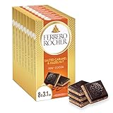 Ferrero Rocher Premium Dark Chocolate Hazelnut and Crunchy Salted Caramel Bar, Chocolate Gift, 8 Pack, ​3.1 oz Each