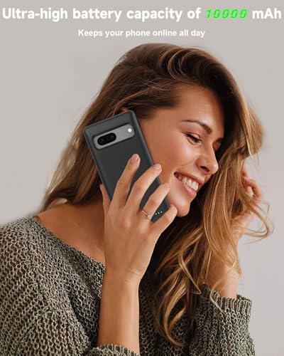 Gladgogo Battery Case for Google pixel 7, 10000mAh Ultra Slim Rechargeable Fast Charging Power Bank Case, Foldable Portable Backup Battery Pack for Google pixel 7(6.3"), Black - Image 3