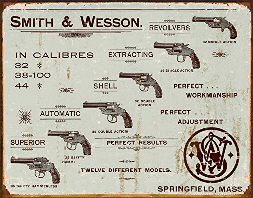 Smith and Wesson Revolvers targa placca metallo