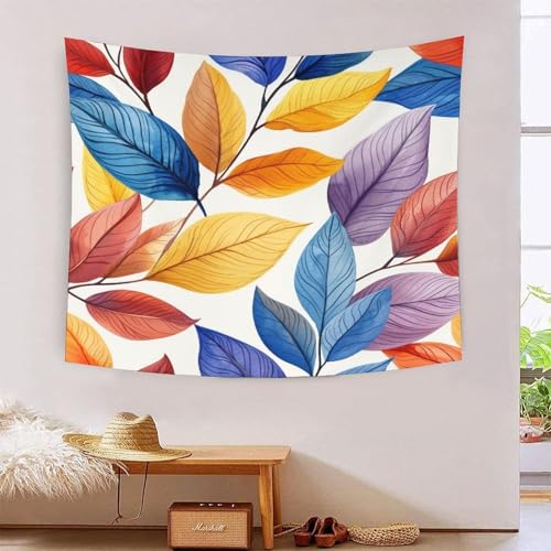 Tapisserie murale effet 3D feuille grand tissu déco salon et serviette de plage