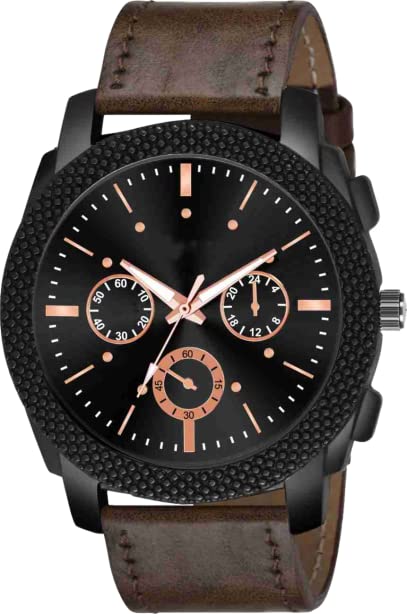 LUMIFIE Analog Black Dial Chronograph Trendy Unisex Brown Watch (B0BSRH4G2Q) Amazon Price History, Amazon Price Tracker