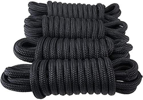 Amarine Made Dock Line, Double Braided Nylon Dock Lines 4840 Lbs Breaking Strength (L: 20 Ft. D:1/2 Inch Eyelet: 12 Inch) 2 Pack Of Marine Mooring Rope Boat Dock Lines Working Load Limit:968 Lbs #TOP4