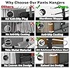 Pants Hangers Space Saving - 2 Pack Closet Organizer and Storage Jean Hangers, Stainless Steel Anti-Slip Clothes Hanger Scarf Holder for Pants Jeans Leggings Trousers Pant Rack, Black #3