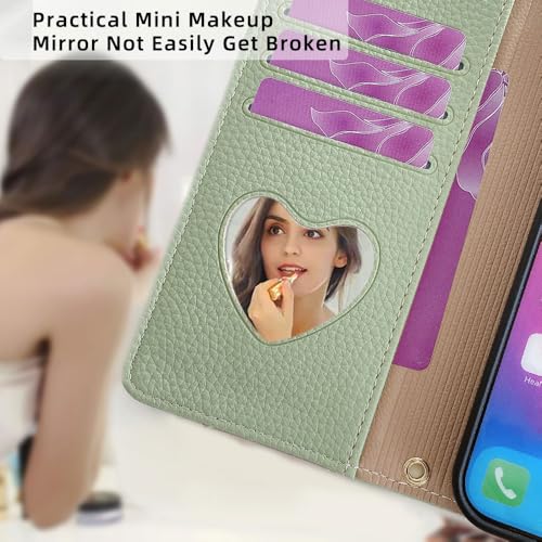 Coque portefeuille Oppo Reno 12F 5G verte pour éviter les chutes