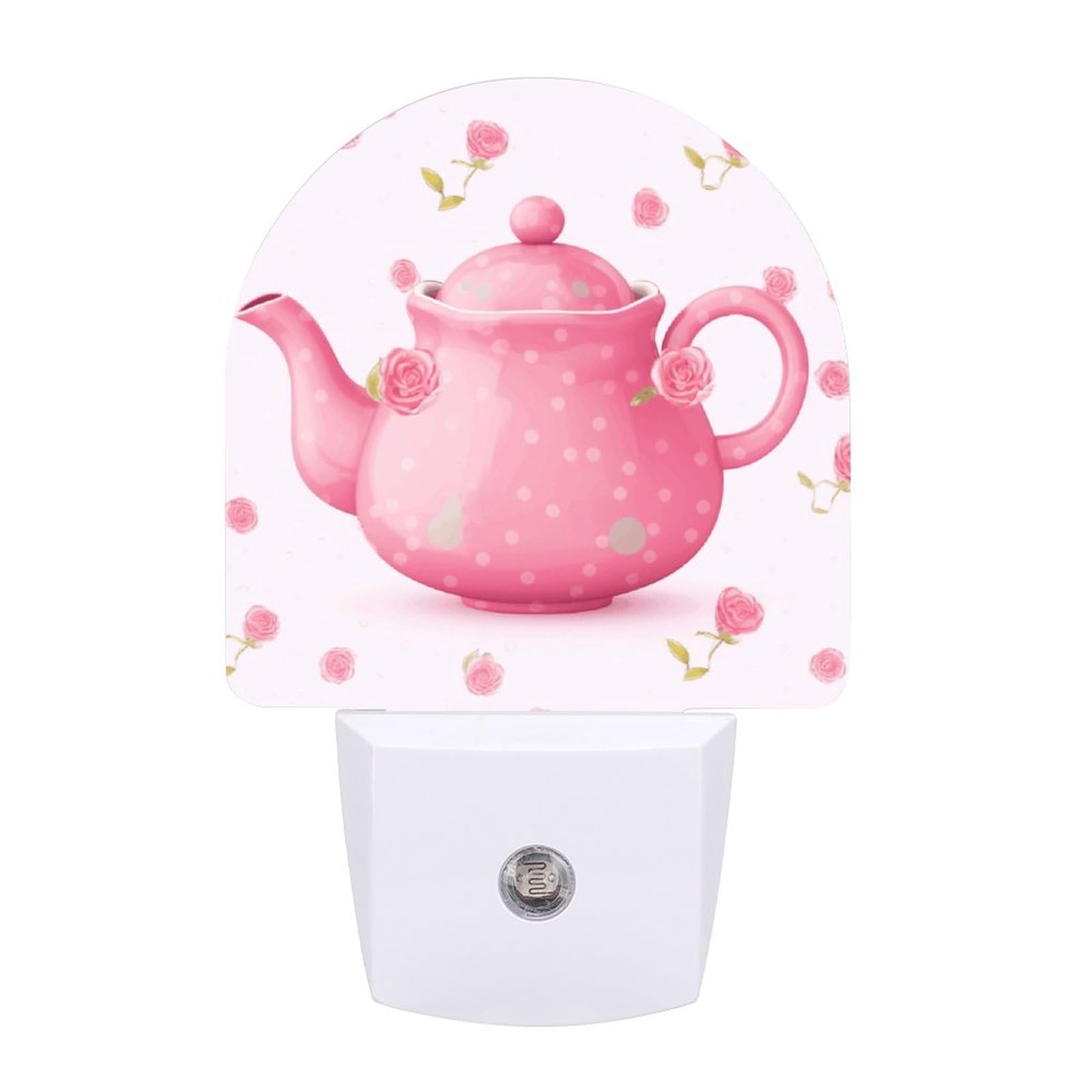 Tyuln Teapot Small Nightlight Night Light Plug In Wall With Dusk To Dawn Photocell Sensor Warm White Night Light For Bedroom Living Room Hallway Stairs Portable Lamp