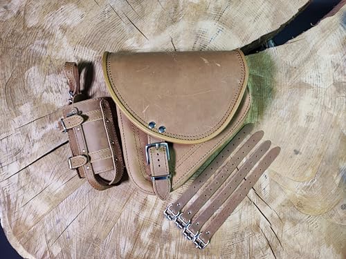 ORLETANOS Motorradkoffer Diablo Hellbraun kompatibel mit Harley Davidson Softail Heritage Breakout Fat Bob Street Bob Starrahmen HD Leder Seitenkoffer