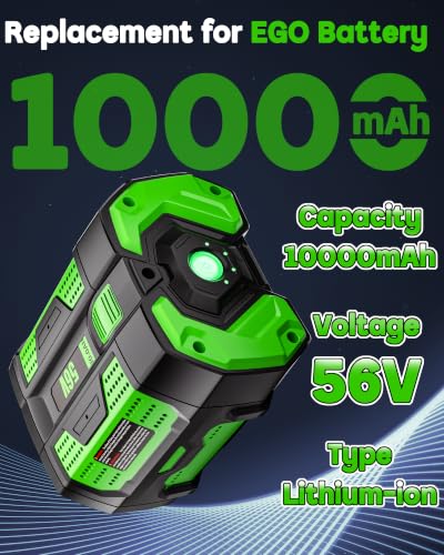 Image of 10.0Ah 56V Battery Replacement for EGO 56 Volt Lithium-Ion Battery 1Pack | Compatible with EGO Batteries BA1400T BA2800T BA4200T BA5600T BA6720T Power Tools