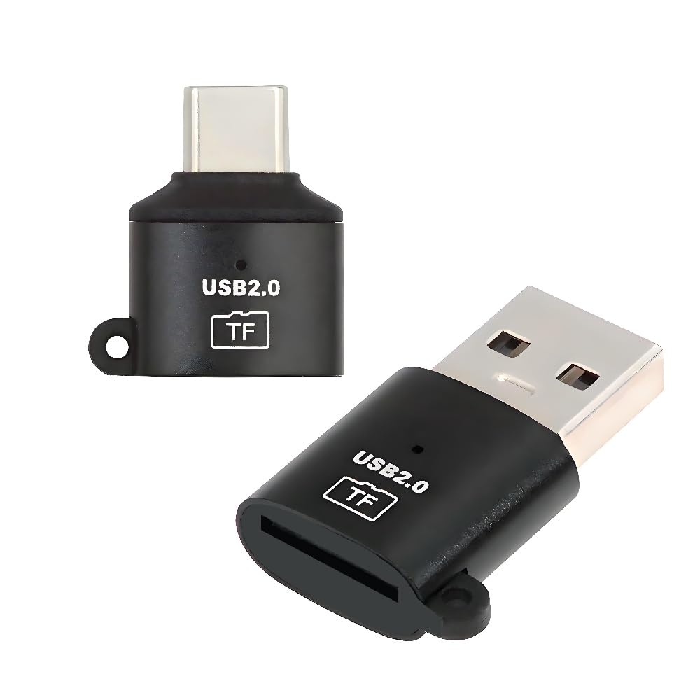 2pcs/lot usb-c type-c host & usb 2.0 type-a to tf micro-sd t-flash card reader otg adapter for laptop tablet phone