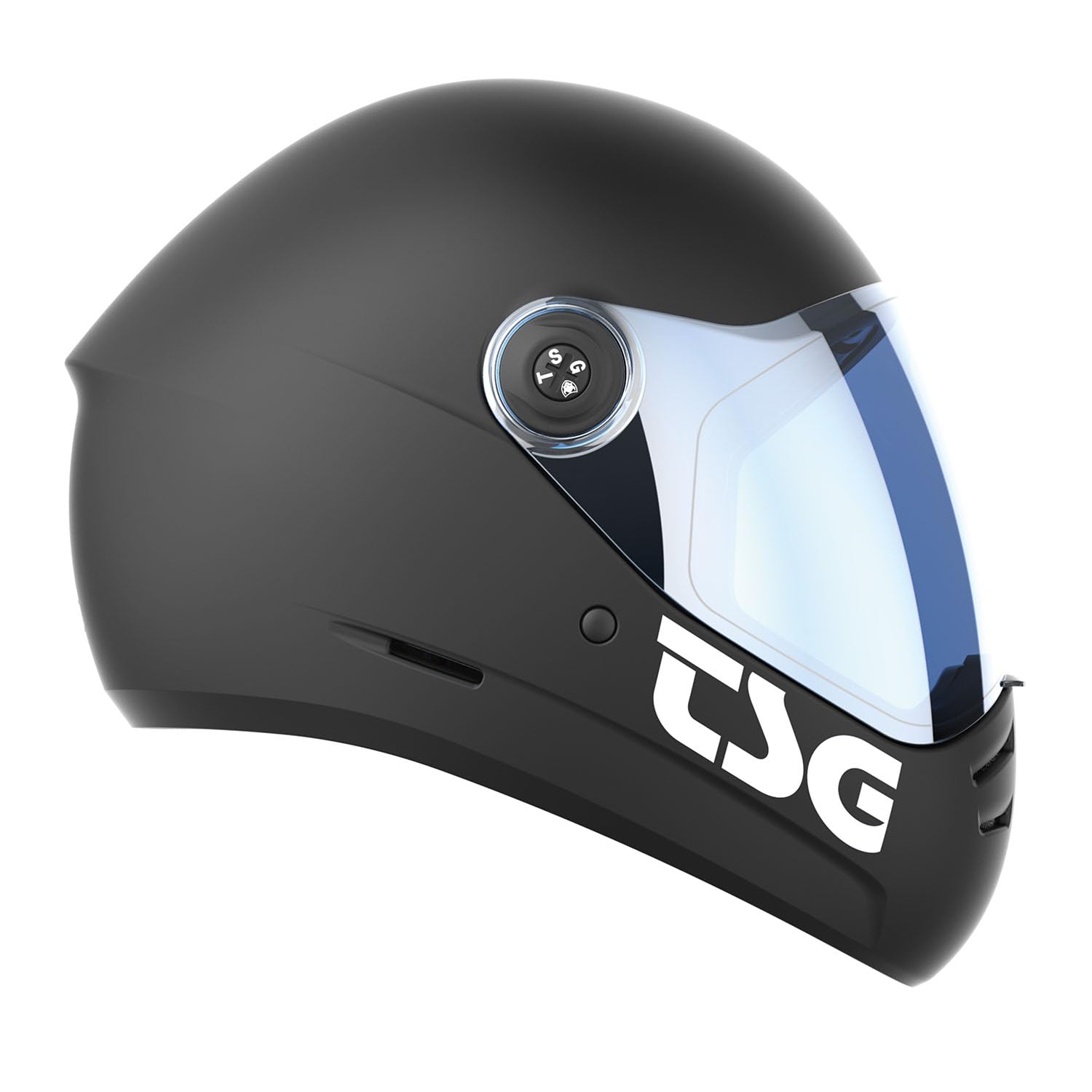 TSG - Pass 2.0 Full-face Premium Helmet w/Two Visors | Downhill Skateboarding, E-Skating, E-Onewheeling, Longboarding | Nose Ports, Air Flow Channels, Ear Slots, Adjustable Pads, Satin Black, Medium