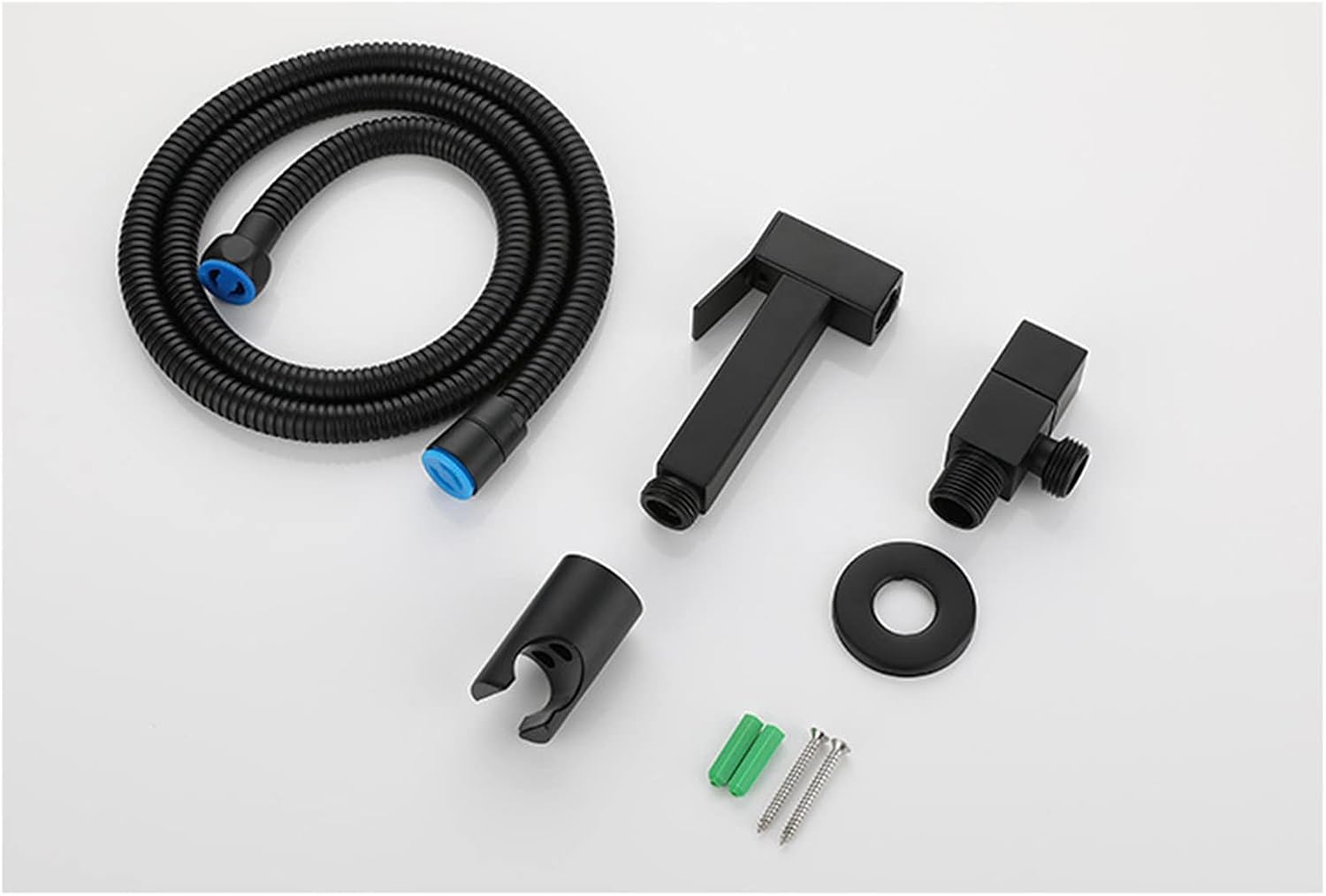 Hand Held Bidet Sprayer, Single Cold Stainless Steel Toilet Bidet Faucet Shattaf Valve Jet Set Shower Head,Black(Black)