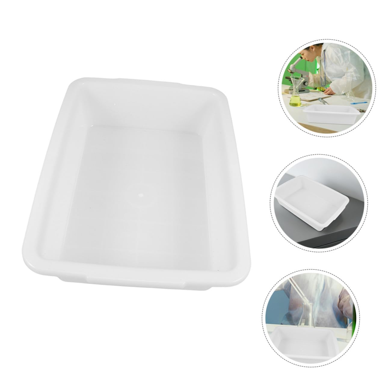 Bandeja De Laboratorio Multifuncional Rectangular 24x17x6,5 Cm, Resistente a Ácidos y Bases, Bandeja De Mezcla Anti-fugas Para Experimentos Químicos y Enseñanza Científica