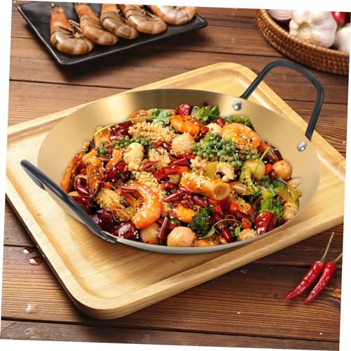 Wok redondo con doble asa acero inoxidable antiadherente miniatura 5