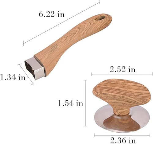 Miniatura 2 de Manijas de repuesto para ollas, perilla de repuesto de tapa de olla de madera y agarre de mango largo para diferentes tapas de sartén y olla